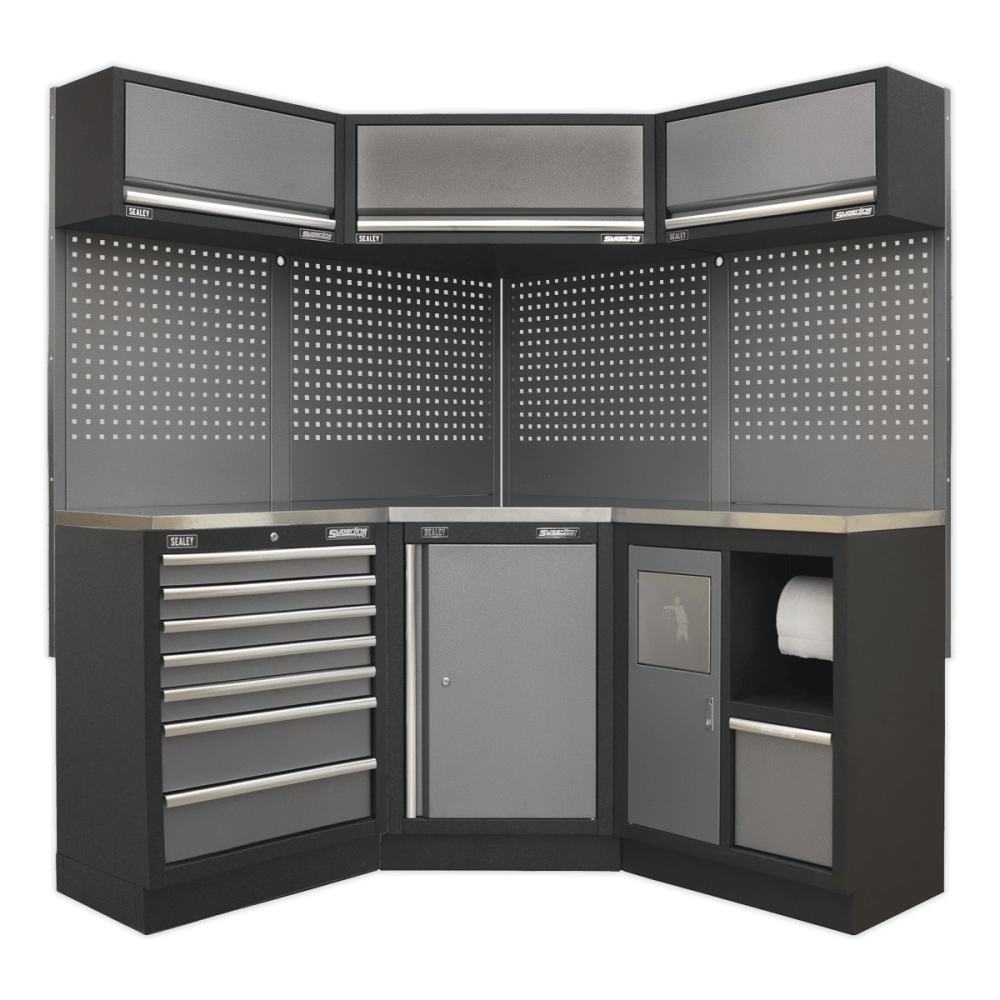 Sealey Modular Storage System Combo - Stainless Steel Worktop Model No-APMSSTACK08SS