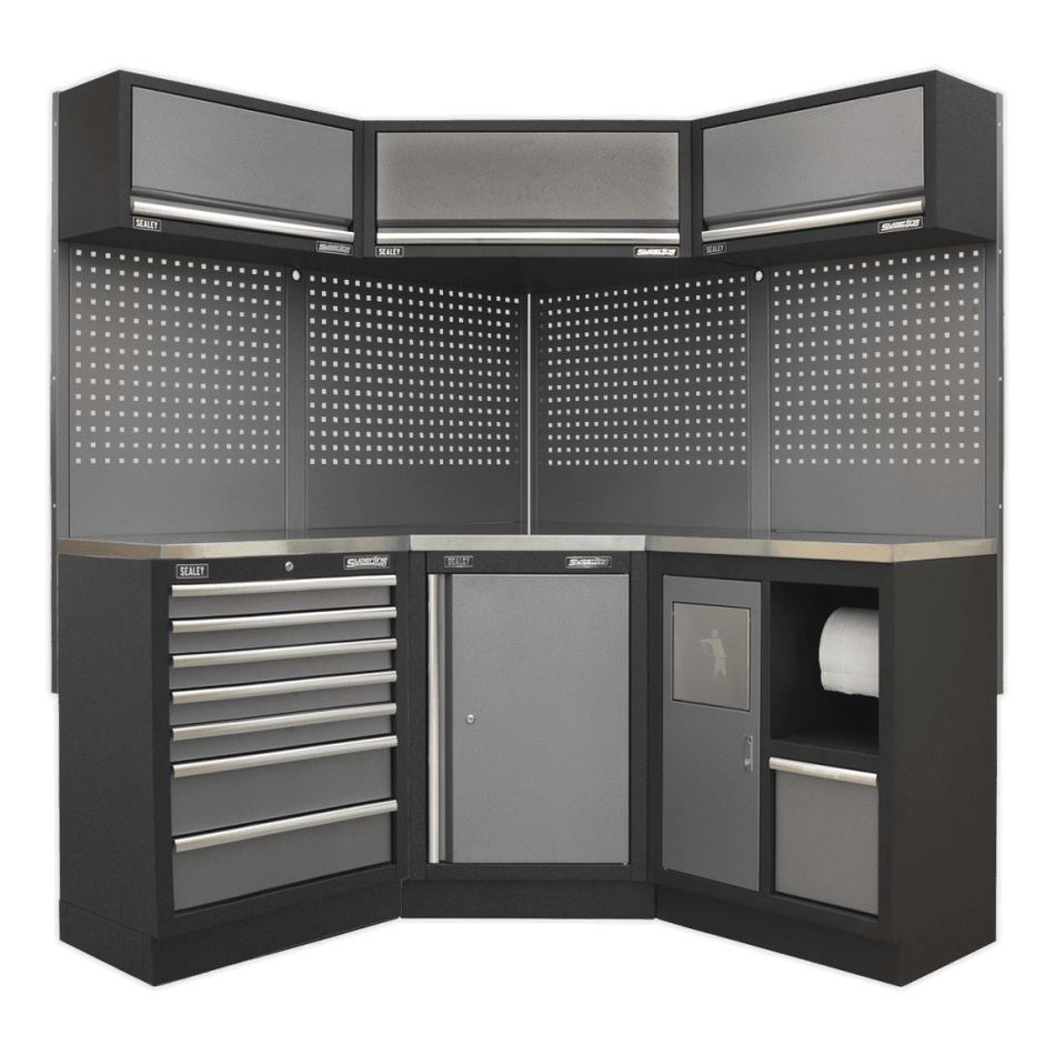 Sealey Modular Storage System Combo - Stainless Steel Worktop Model No-APMSSTACK08SS