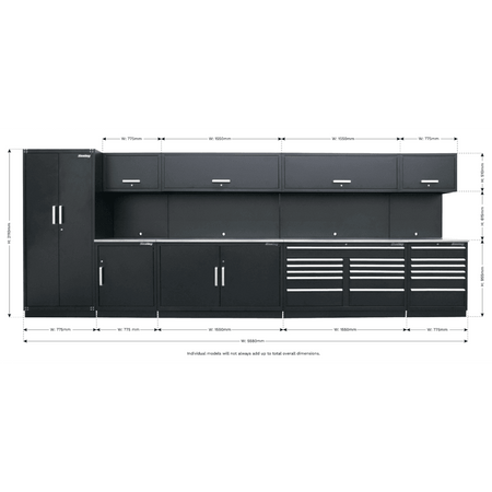 Sealey Complete Modular Workshop Storage Combination - Stainless Steel Worktop Model No-APMSSTEEL