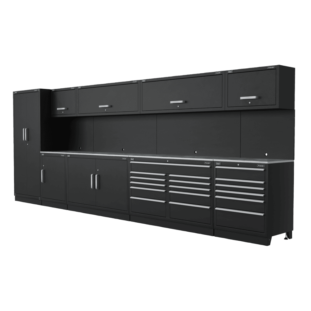 Sealey Complete Modular Workshop Storage Combination - Stainless Steel Worktop Model No-APMSSTEEL