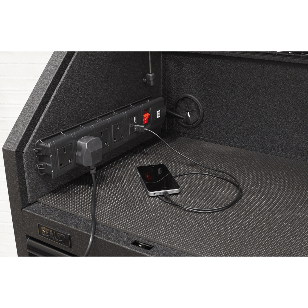 Sealey Superline PRO® Black Edition Topchest with 4 Soft Close Drawers & Power Bar 660mm Model No-AP2704BE