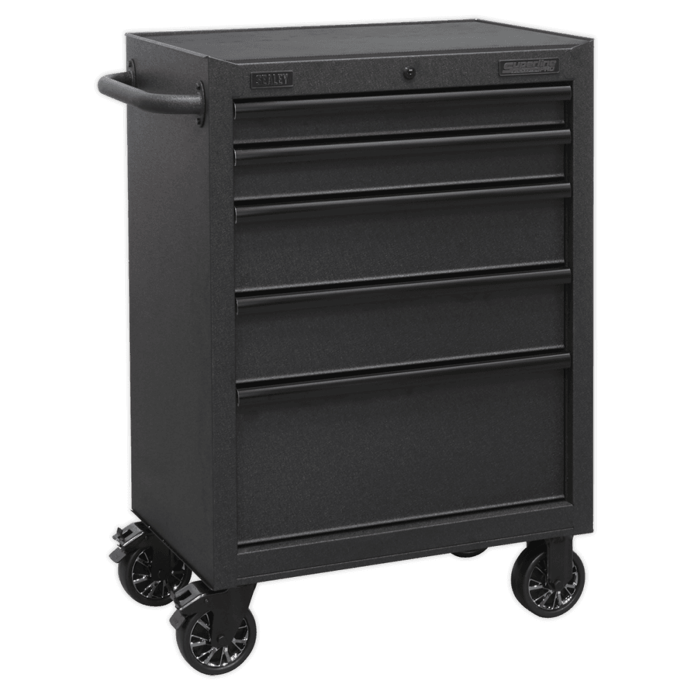 Sealey Superline PRO® Black Edition Rollcab with 5 Soft Close Drawers 680mm Model No-AP2705BE