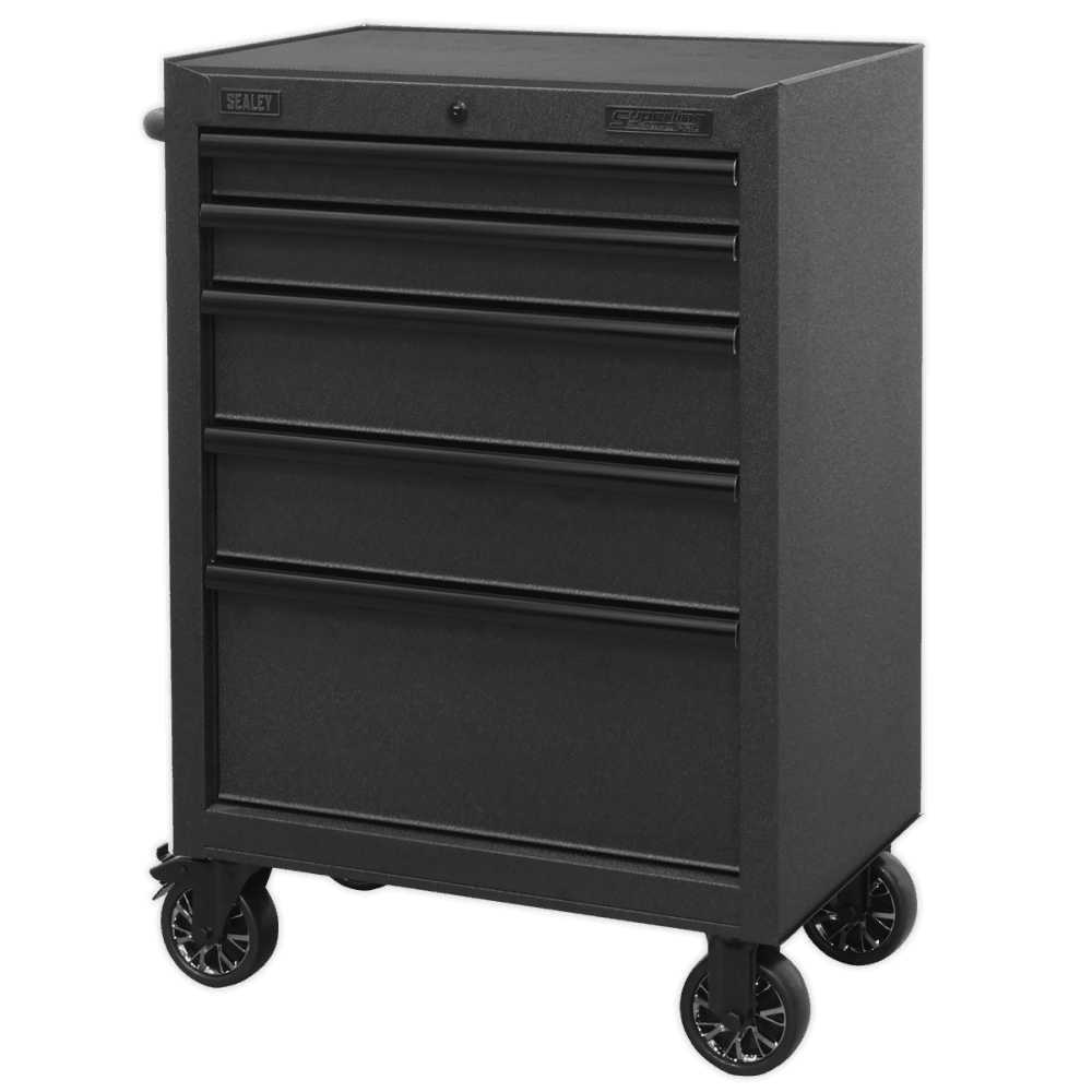 Sealey Superline PRO® Black Edition Rollcab with 5 Soft Close Drawers 680mm Model No-AP2705BE