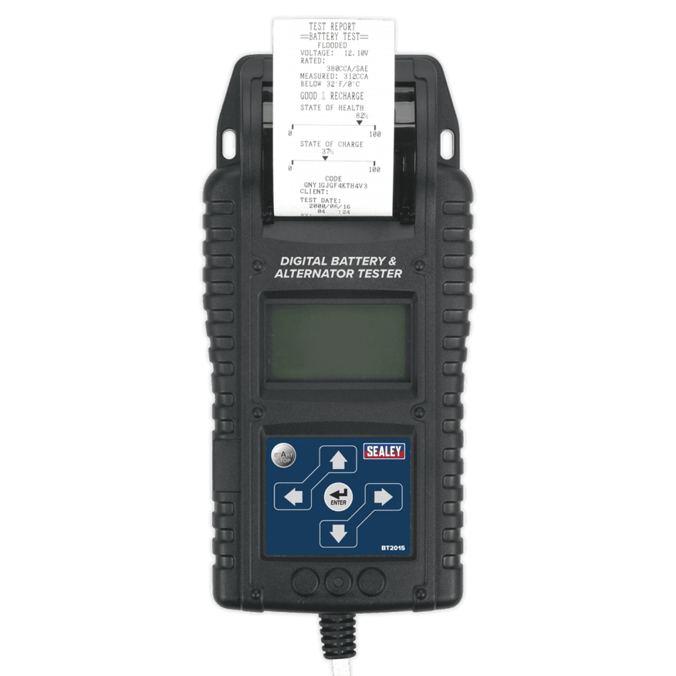 Sealey Digital Battery & Alternator Tester with Printer Model No-BT2015