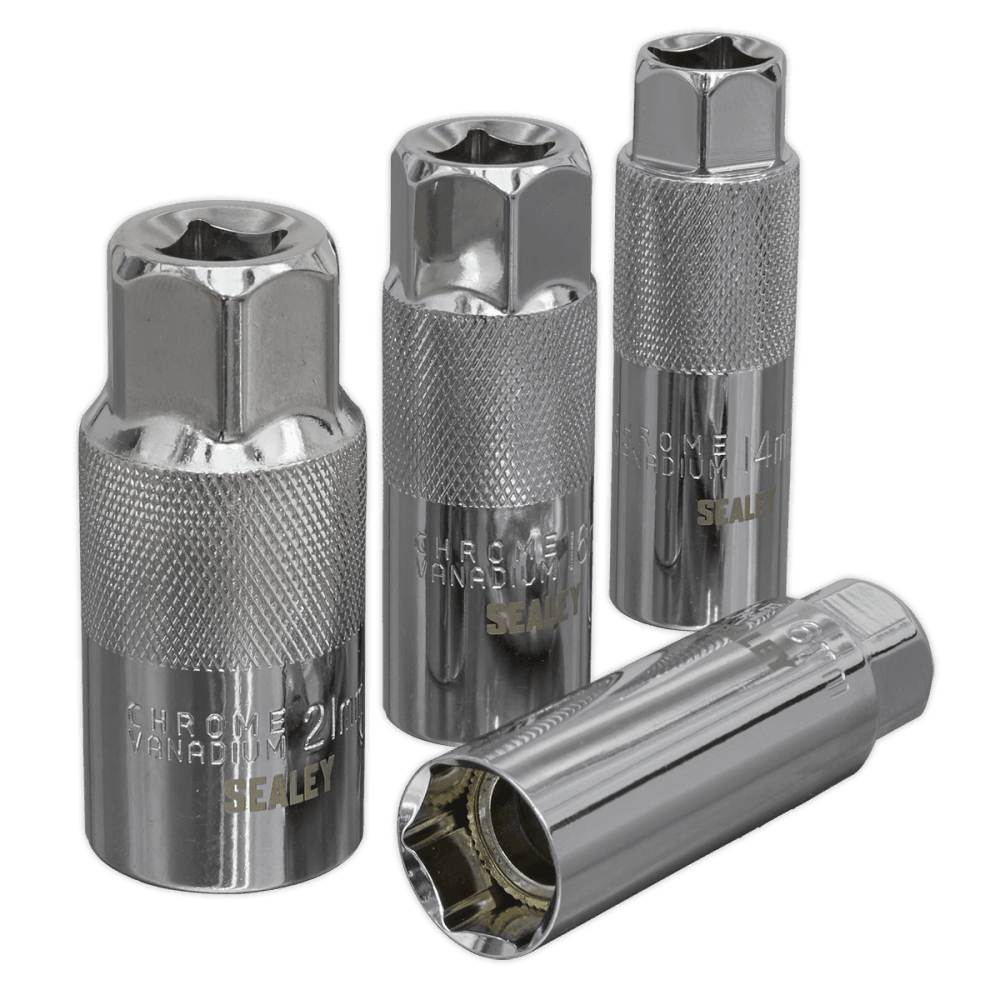 Sealey Magnetic Spark Plug Socket Set 4pc 3/8"Sq Drive Model No-AK65561