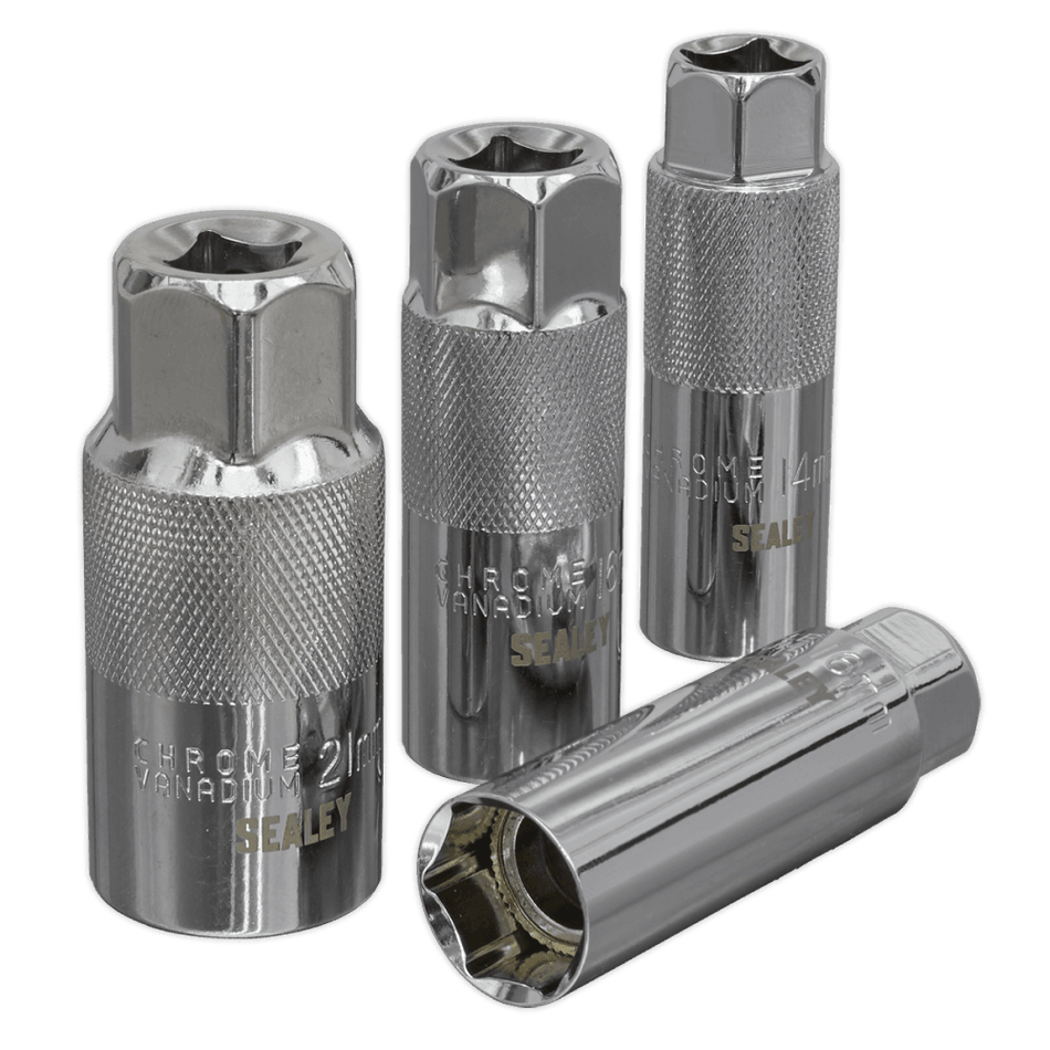 Sealey Magnetic Spark Plug Socket Set 4pc 3/8"Sq Drive Model No-AK65561