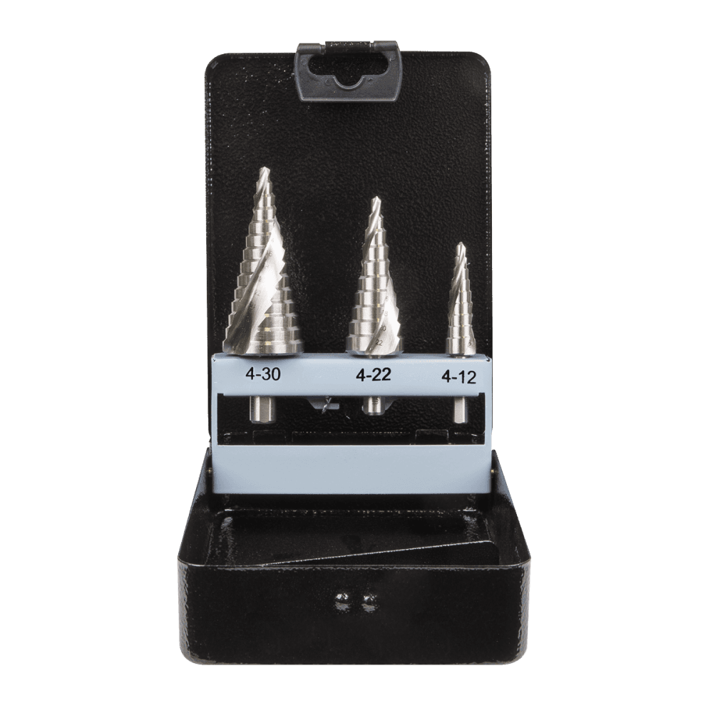 Sealey HSS 4341 Step Drill Bit Set 3pc Spiral Flute Model No-AK4749