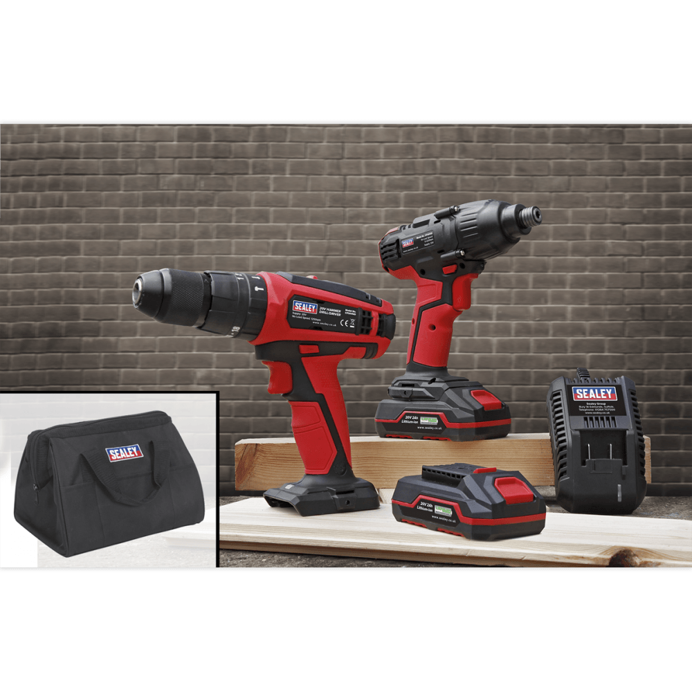 Sealey CP20V - Drill & Impact Driver Kit Model No-CP20VDDCOMBO