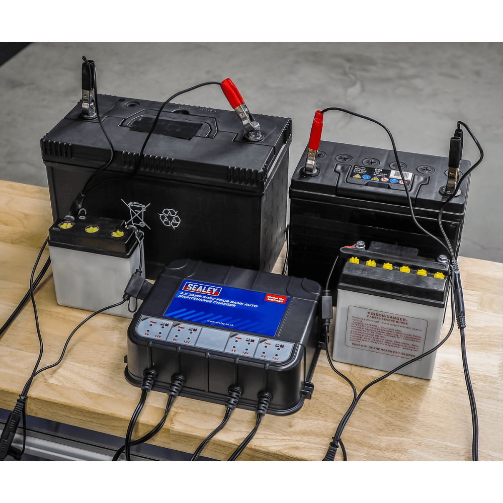 Sealey 6/12V 4 Bank Auto Maintenance Charger 8A (4 x 2A) Model No-MBC420