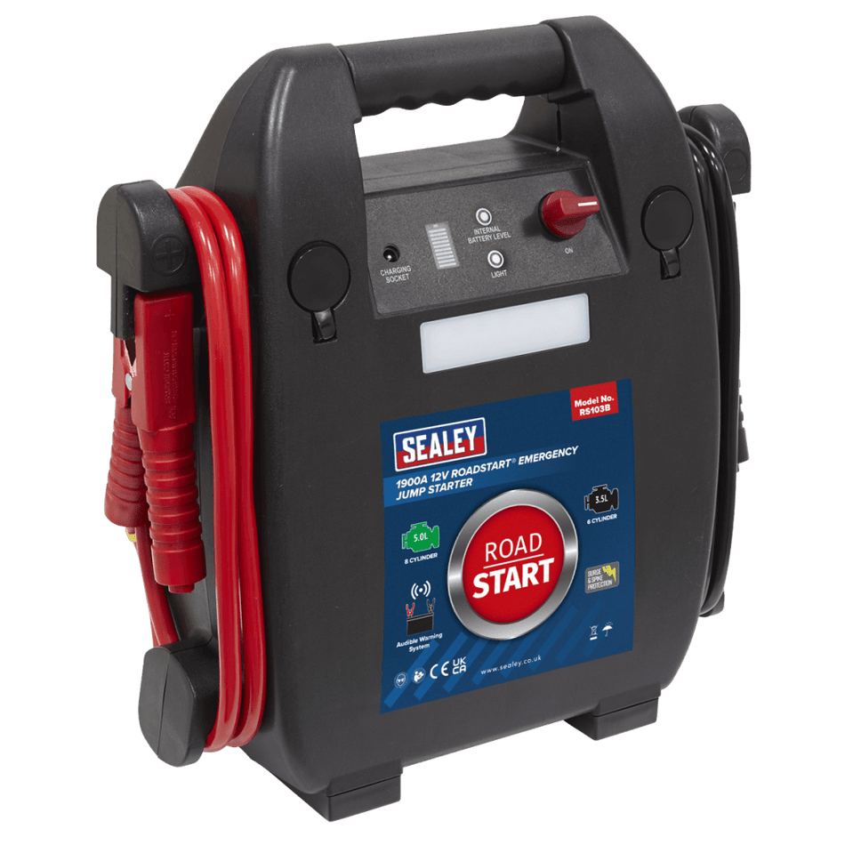 Sealey RoadStartÂ¶© Emergency Jump Starter 12V 5ltr 8 Cylinder Model No-RS103B