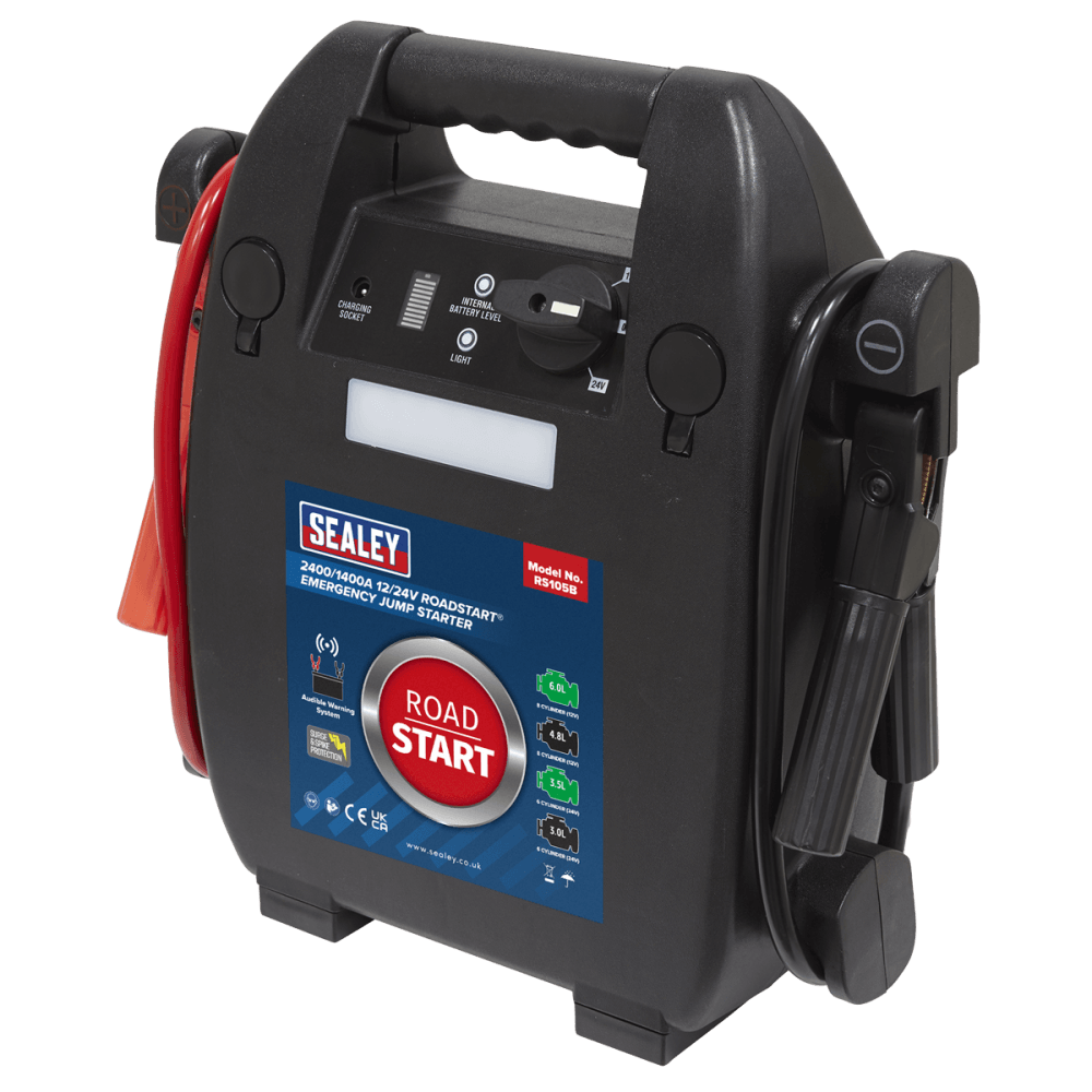 Sealey RoadStart® 12/24V Emergency 8-Cylinder Jump Starter 6L Model No-RS105B