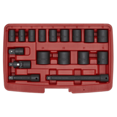 Sealey Impact Socket Set 17pc 3/8"Sq Drive Metric Model No-AK68217