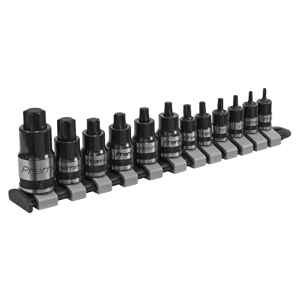 Sealey TRX-Star* Socket Bit Set 12pc Stubby 1/4", 3/8" & 1/2"Sq Drive Black Series Model No-AK6228B