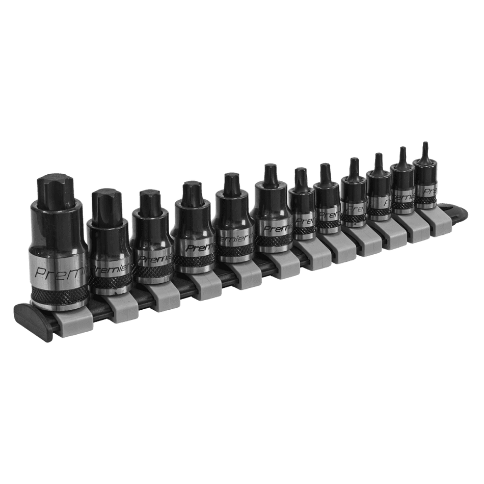 Sealey TRX-Star* Socket Bit Set 12pc Stubby 1/4", 3/8" & 1/2"Sq Drive Black Series Model No-AK6228B