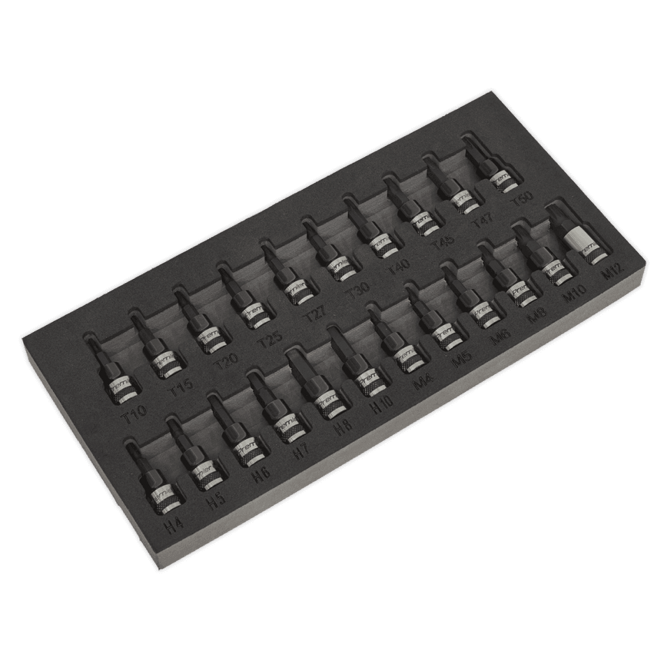 Sealey TRX-Star*/Hex/Spline Socket Bit Set 22pc 3/8"Sq Drive Black Series Model No-AK7985