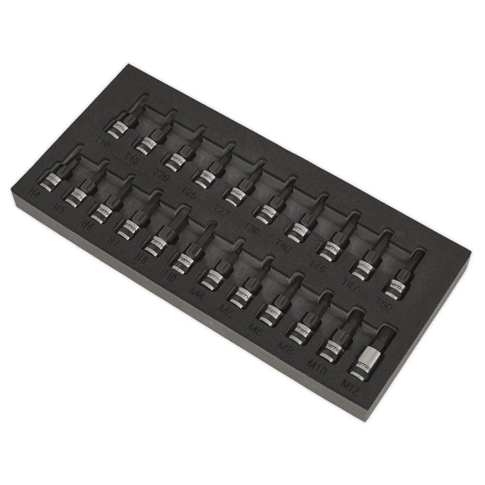 Sealey TRX-Star*/Hex/Spline Socket Bit Set 22pc 3/8"Sq Drive Black Series Model No-AK7985
