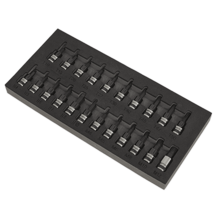 Sealey TRX-Star*/Hex/Spline Socket Bit Set 22pc 3/8"Sq Drive Black Series Model No-AK7985