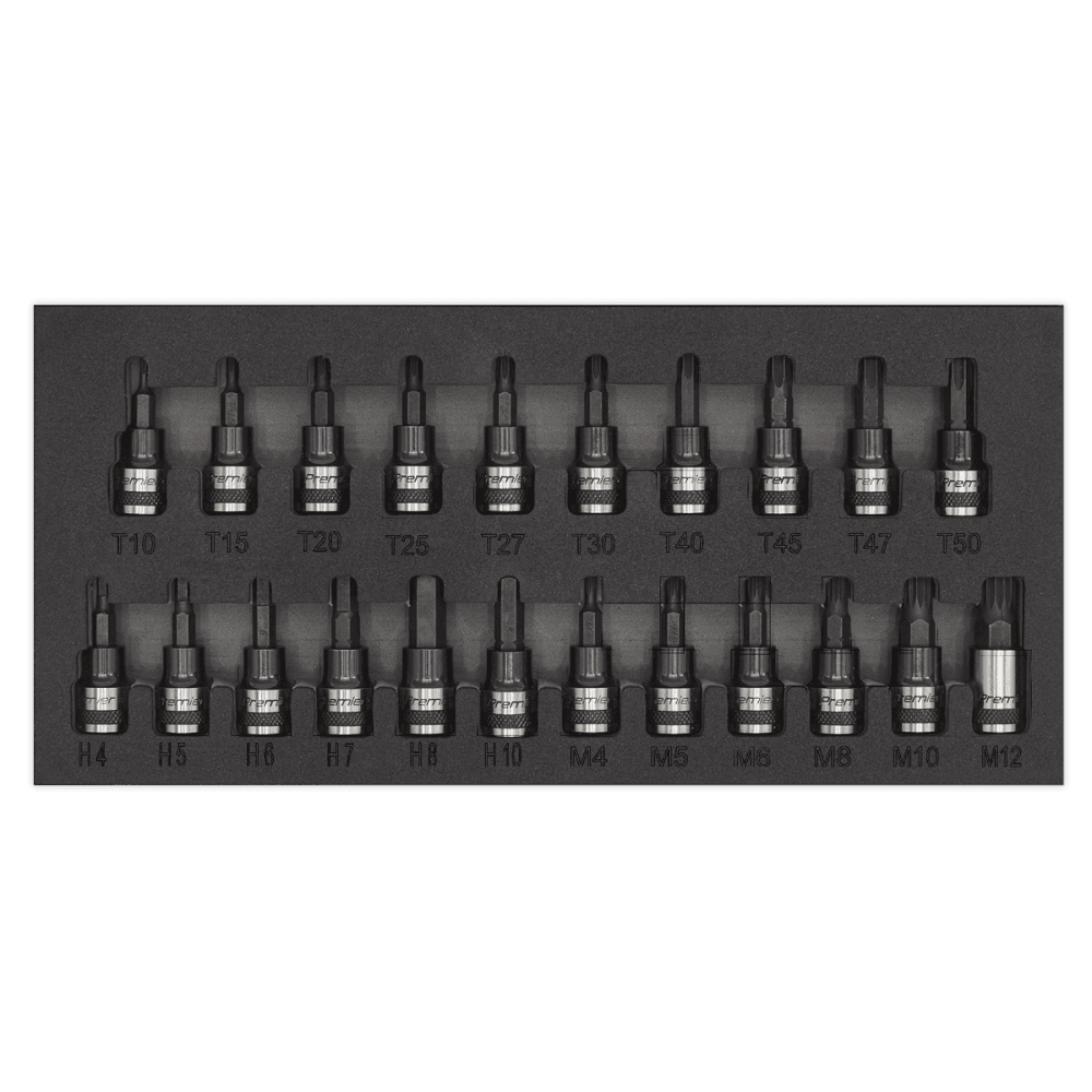 Sealey TRX-Star*/Hex/Spline Socket Bit Set 22pc 3/8"Sq Drive Black Series Model No-AK7985