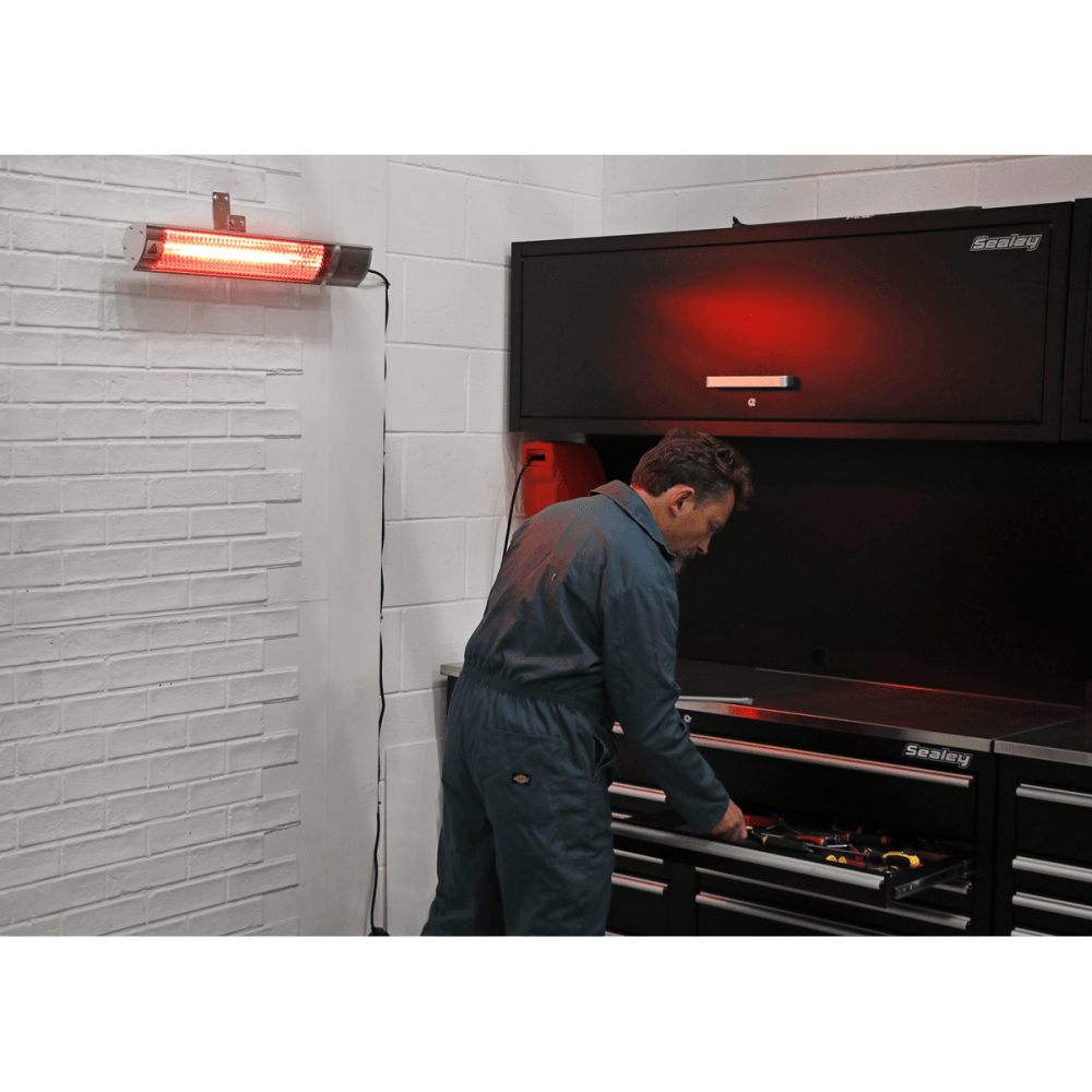 Sealey High Efficiency Infrared Short Wave Wall Mounting Heater 2000W Model No-IWMH2000R