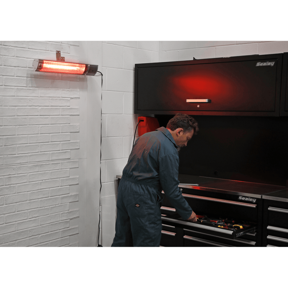 Sealey High Efficiency Infrared Short Wave Wall Mounting Heater 2000W Model No-IWMH2000R