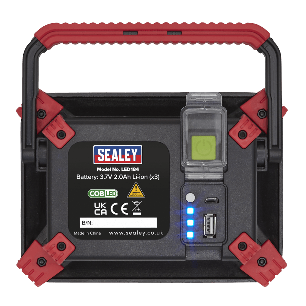 Sealey Rechargeable Portable Floodlight + Power Bank 20W COB LED Model No-LED184
