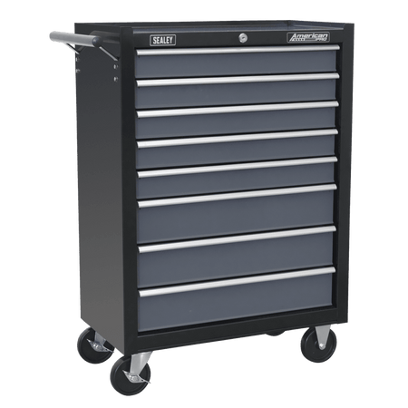 Sealey 8 Drawer Rollcab Ball Bearing Slides - Black/Grey with 136pc Tool Kit Model No-AP35TBCOMBO3
