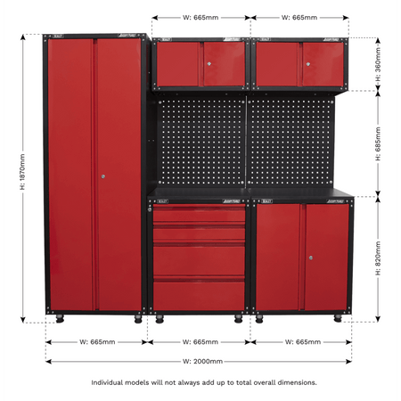 Sealey Modular Storage System 665mm American Pro Model No-APMS80COMBO3