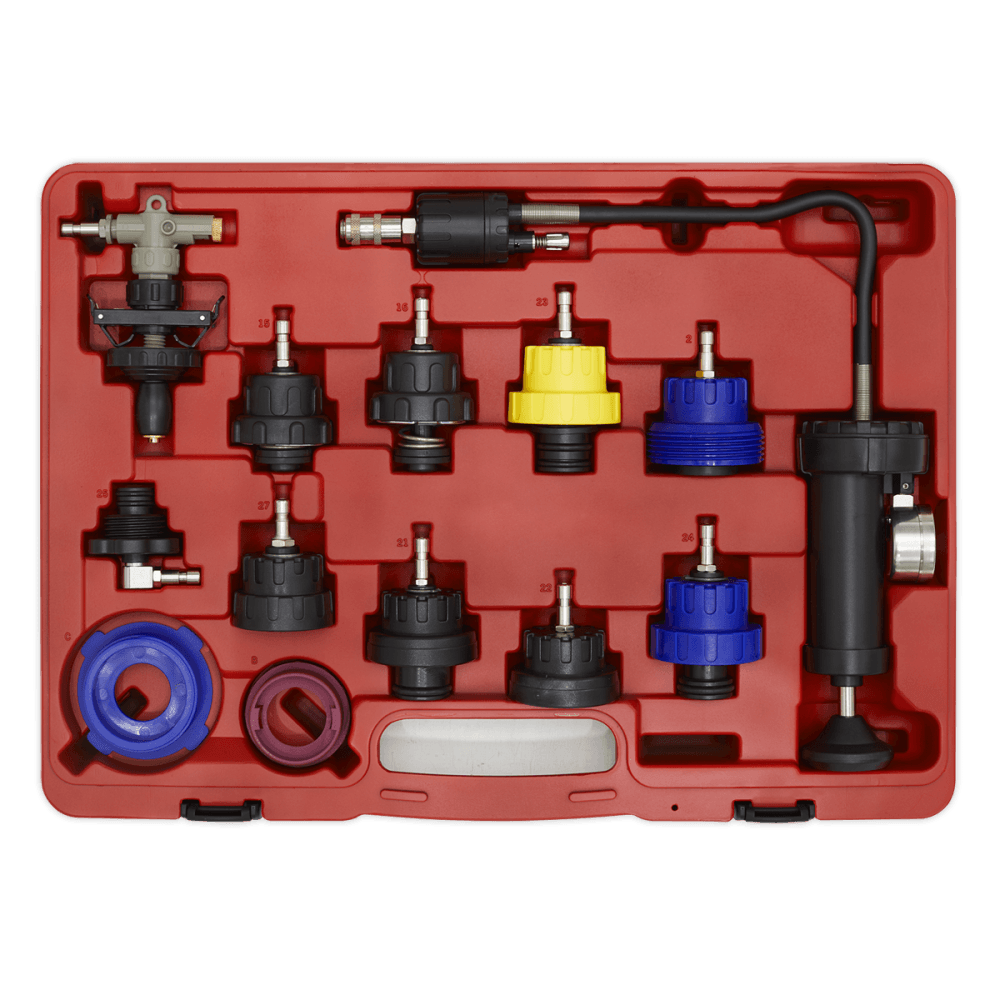 Sealey Cooling System Pressure Test Kit 13pc Model No-VS0014
