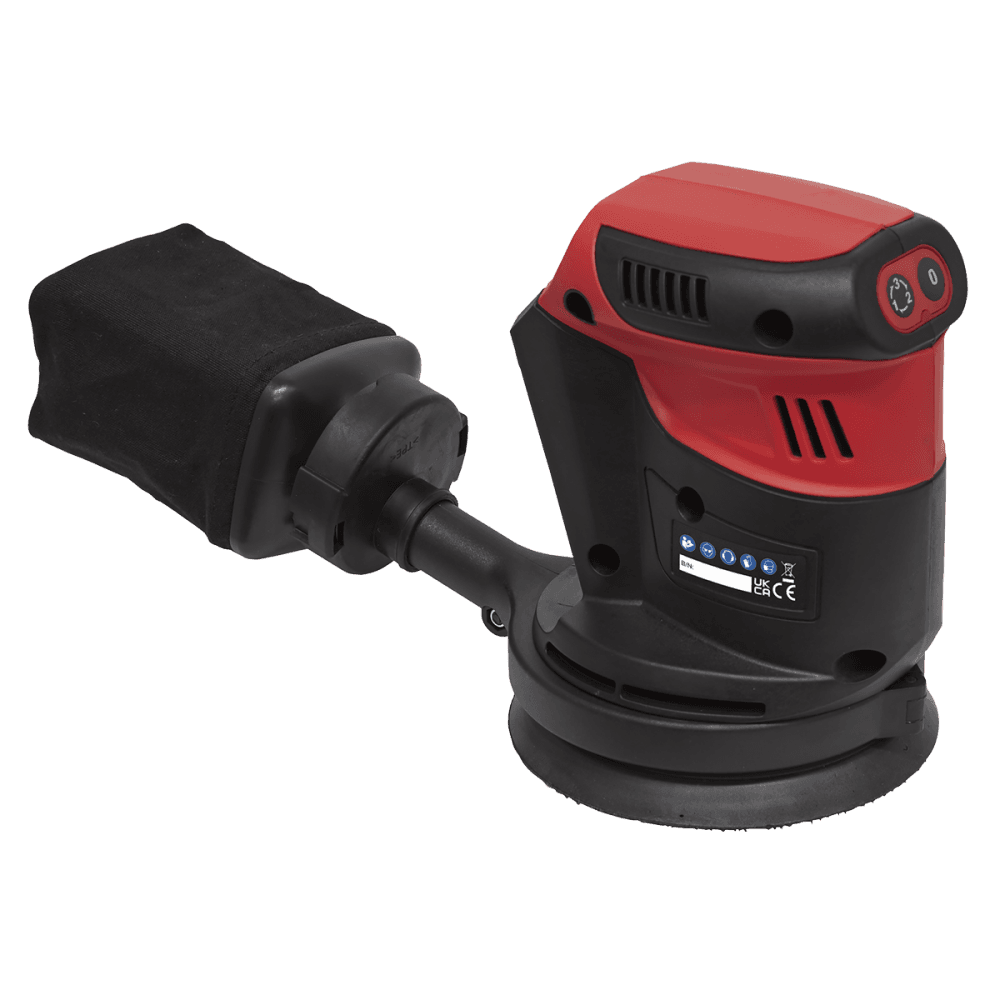 Sealey SV20 Series 125mm Cordless Orbital Palm Sander 20V - Body Only Model No-CP20VOS