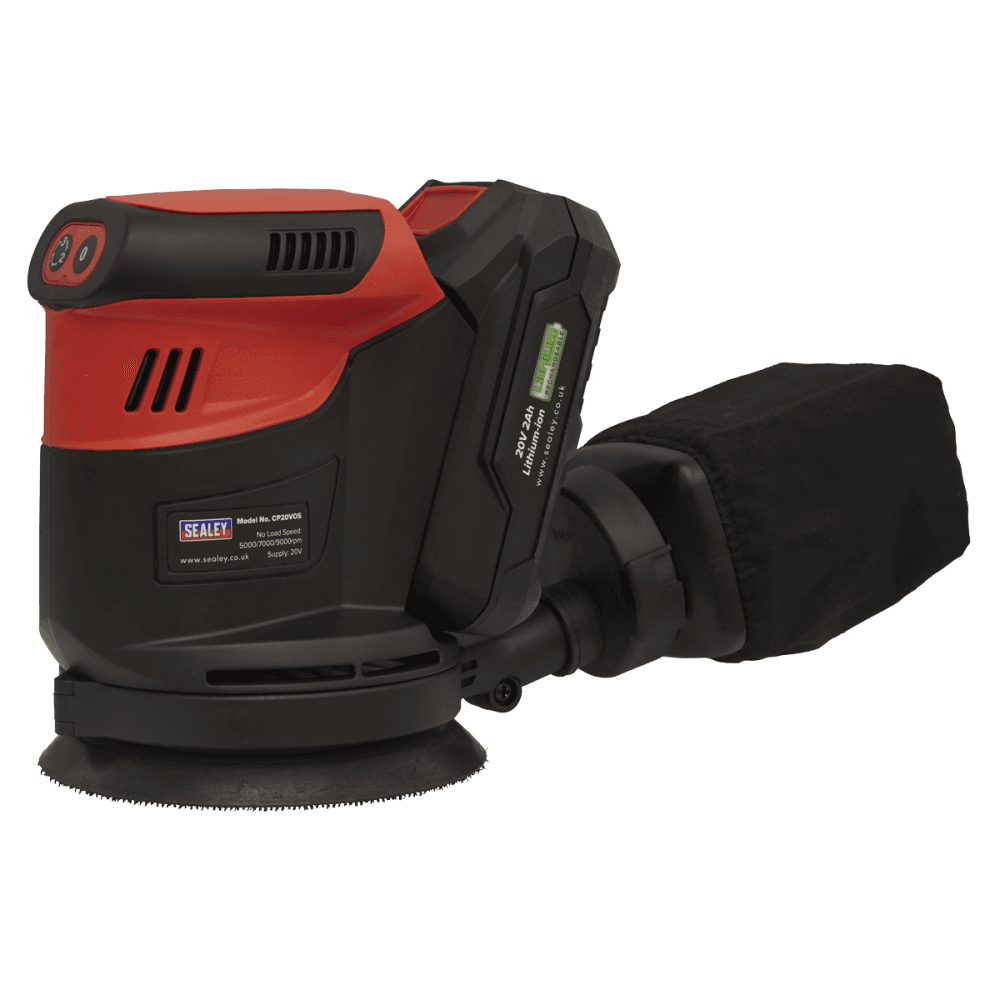Sealey SV20 Series 125mm Cordless Orbital Palm Sander 20V - Body Only Model No-CP20VOS