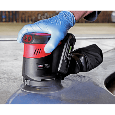 Sealey SV20 Series 125mm Cordless Orbital Palm Sander 20V - Body Only Model No-CP20VOS