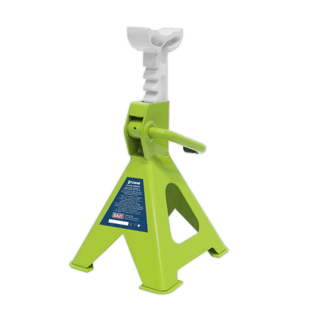 Sealey Axle Stands (Pair) 2tonne Capacity per Stand Ratchet Type - Hi-Vis Green Model No-VS2002HV