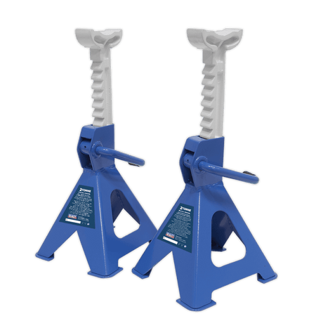 Sealey Axle Stands (Pair) 2tonne Capacity per Stand Ratchet Type - Blue Model No-VS2002BL