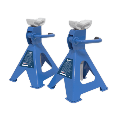 Sealey Axle Stands (Pair) 2tonne Capacity per Stand Ratchet Type - Blue Model No-VS2002BL