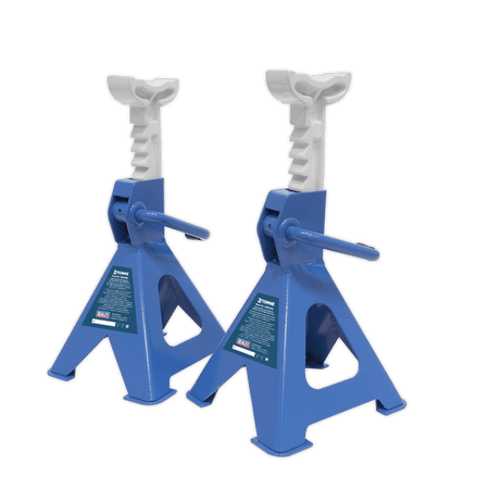 Sealey Axle Stands (Pair) 2tonne Capacity per Stand Ratchet Type - Blue Model No-VS2002BL