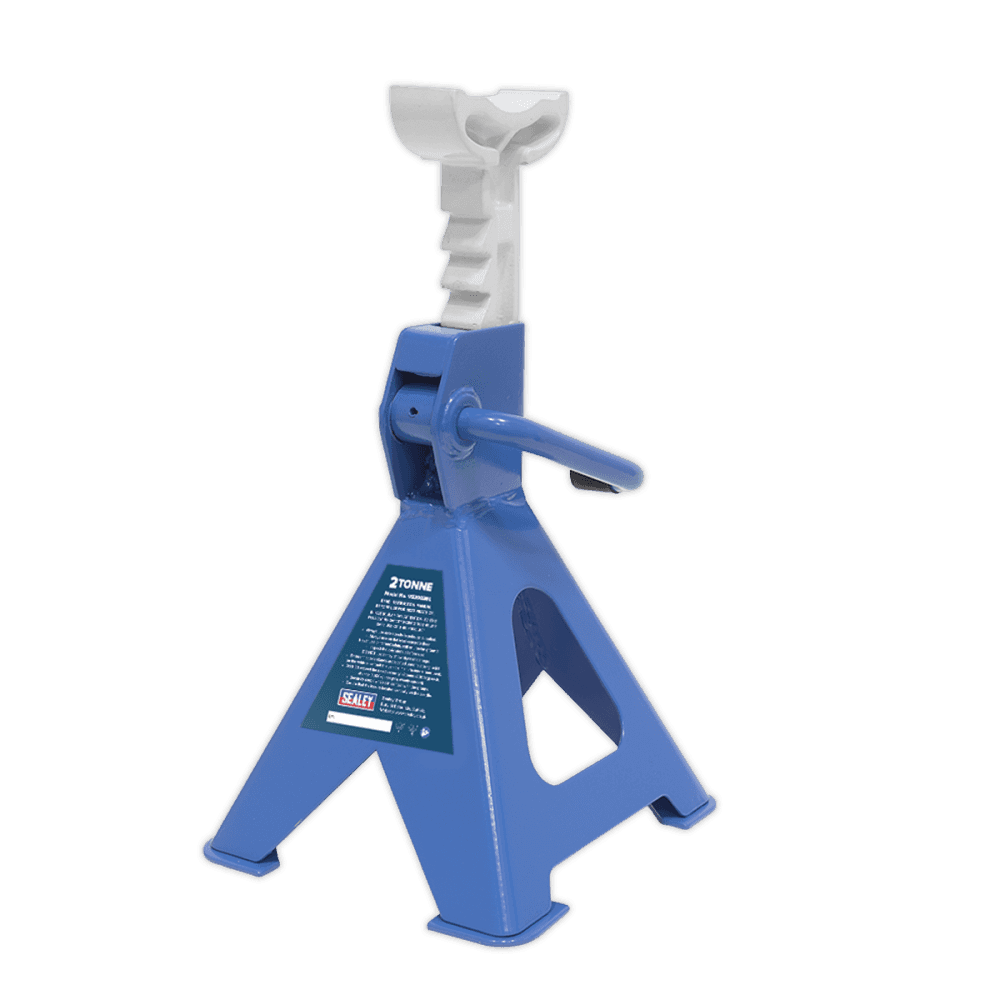 Sealey Axle Stands (Pair) 2tonne Capacity per Stand Ratchet Type - Blue Model No-VS2002BL