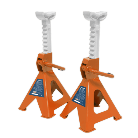 Sealey Axle Stands (Pair) 2tonne Capacity per Stand Ratchet Type - Orange Model No-VS2002OR