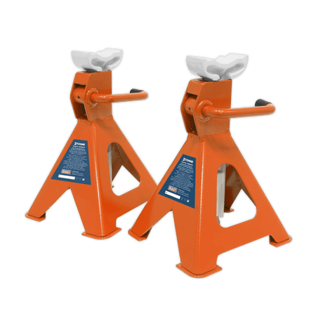 Sealey Axle Stands (Pair) 2tonne Capacity per Stand Ratchet Type - Orange Model No-VS2002OR