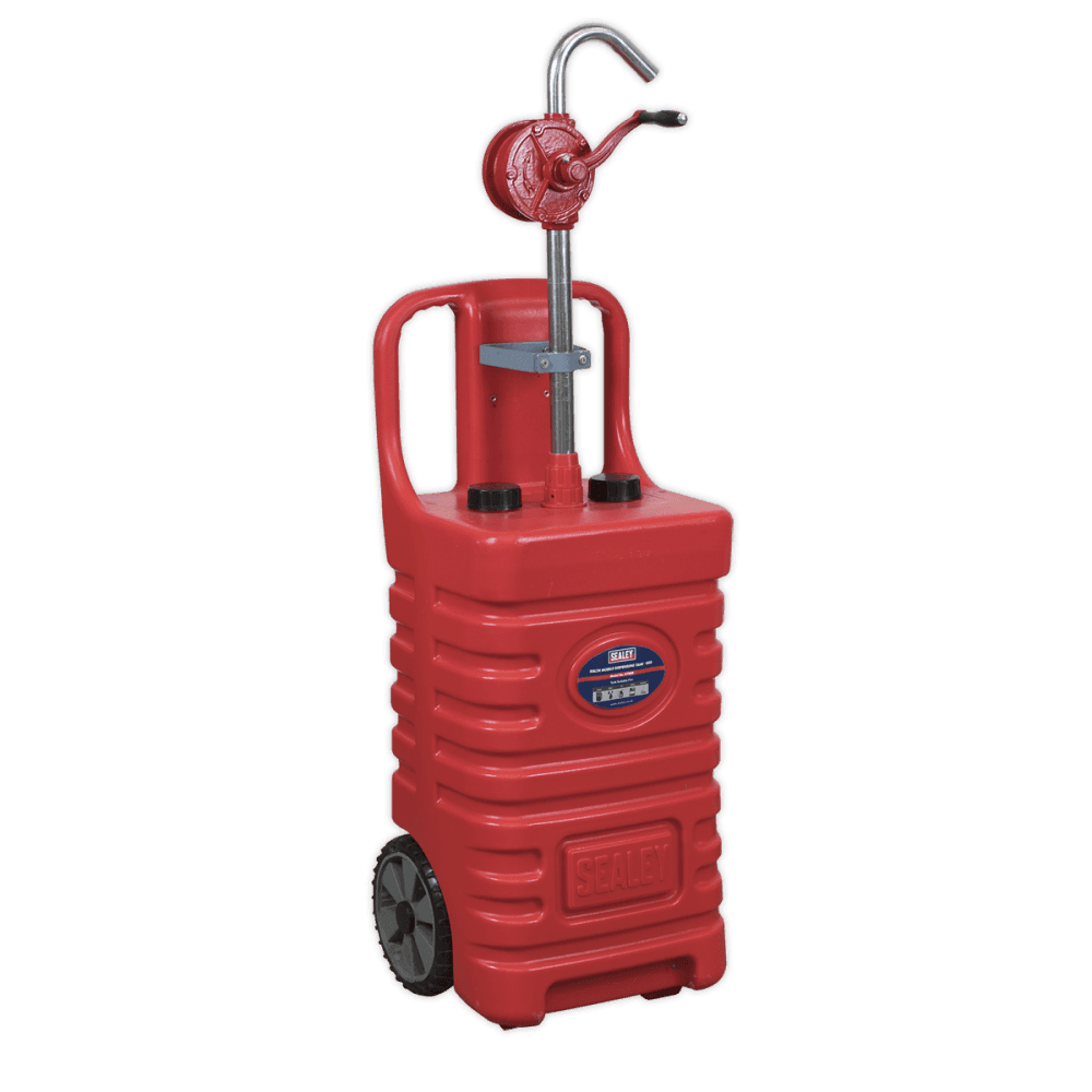 Sealey 55ltr Mobile Dispensing Tank with Oil Rotary Pump - Red Model No-DT55RCOMBO1