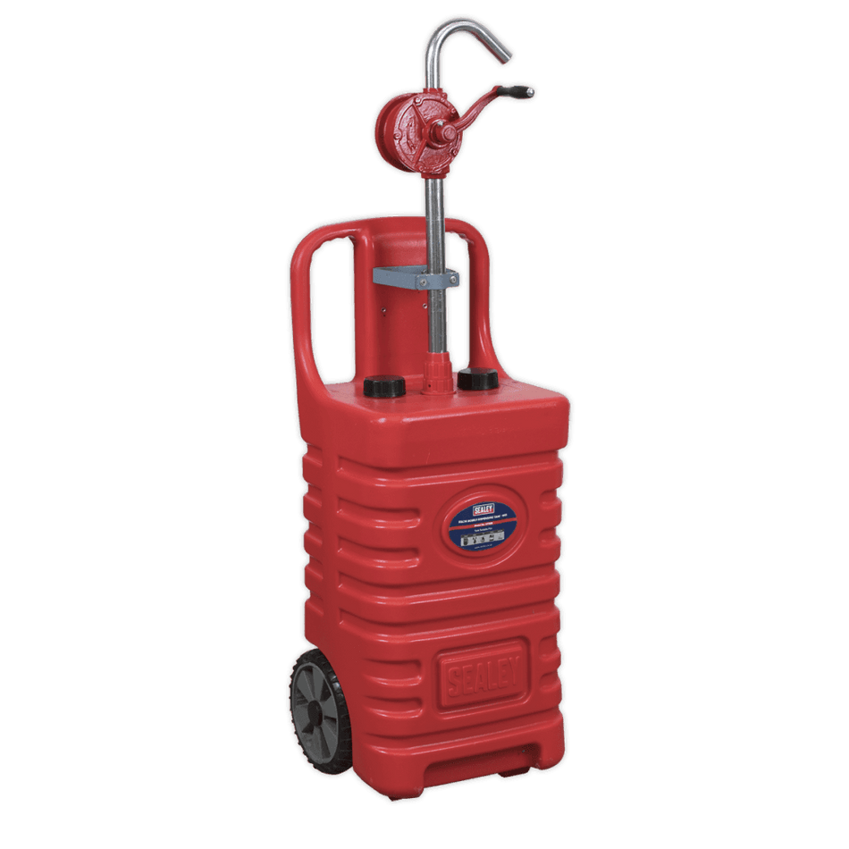 Sealey 55ltr Mobile Dispensing Tank with Oil Rotary Pump - Red Model No-DT55RCOMBO1