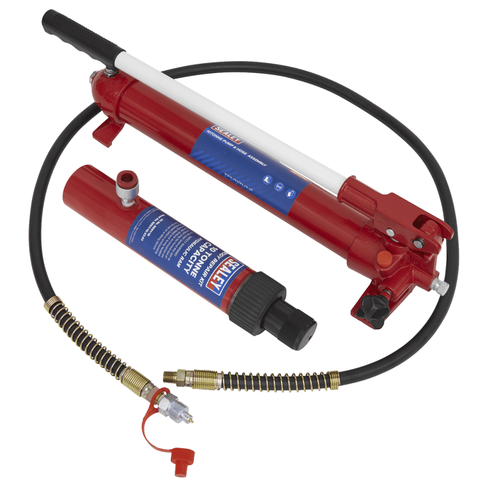 Sealey Push Ram with Pump & Hose Assembly - 10tonne Model No.-RE97.10-COMBO