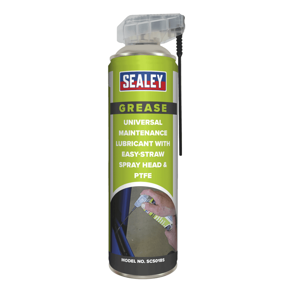 Sealey Universal Maintenance Lubricant with Easy-Straw Spray Head & PTFE 500ml Model No.-SCS018S