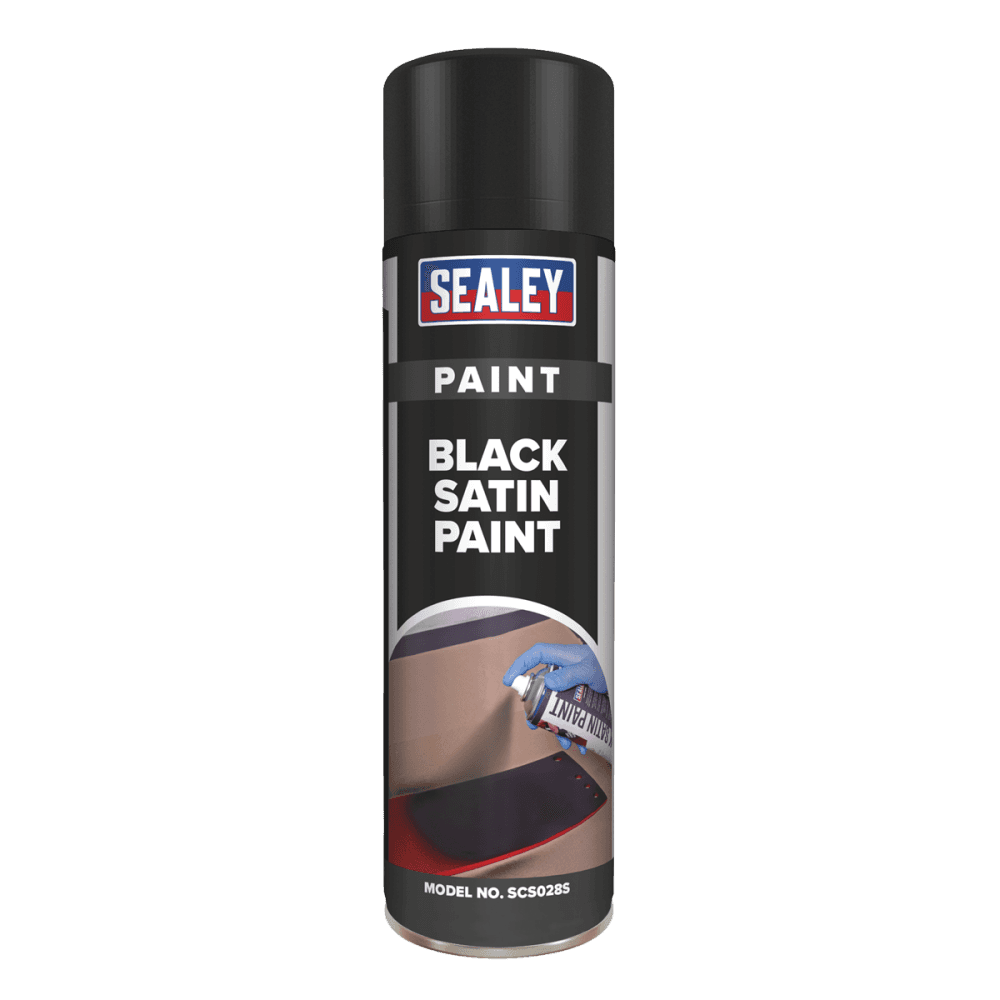 Sealey Black Satin Paint 500ml Model No.-SCS028S