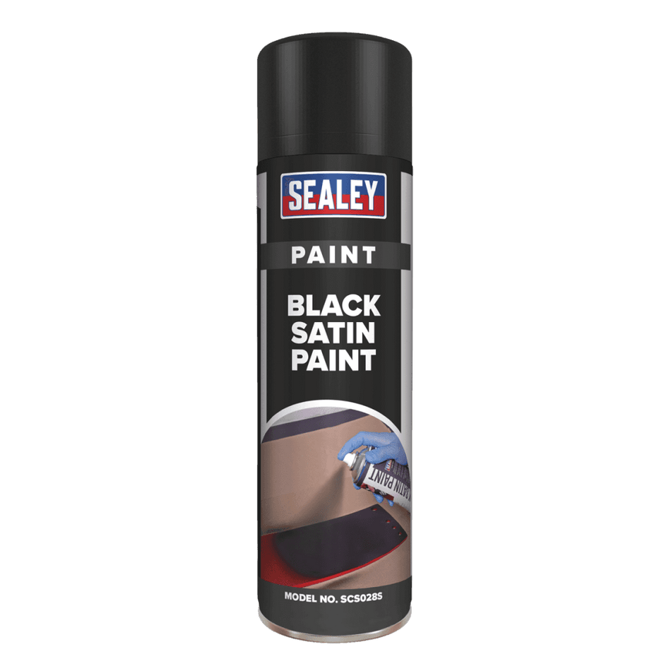 Sealey Black Satin Paint 500ml Model No.-SCS028S