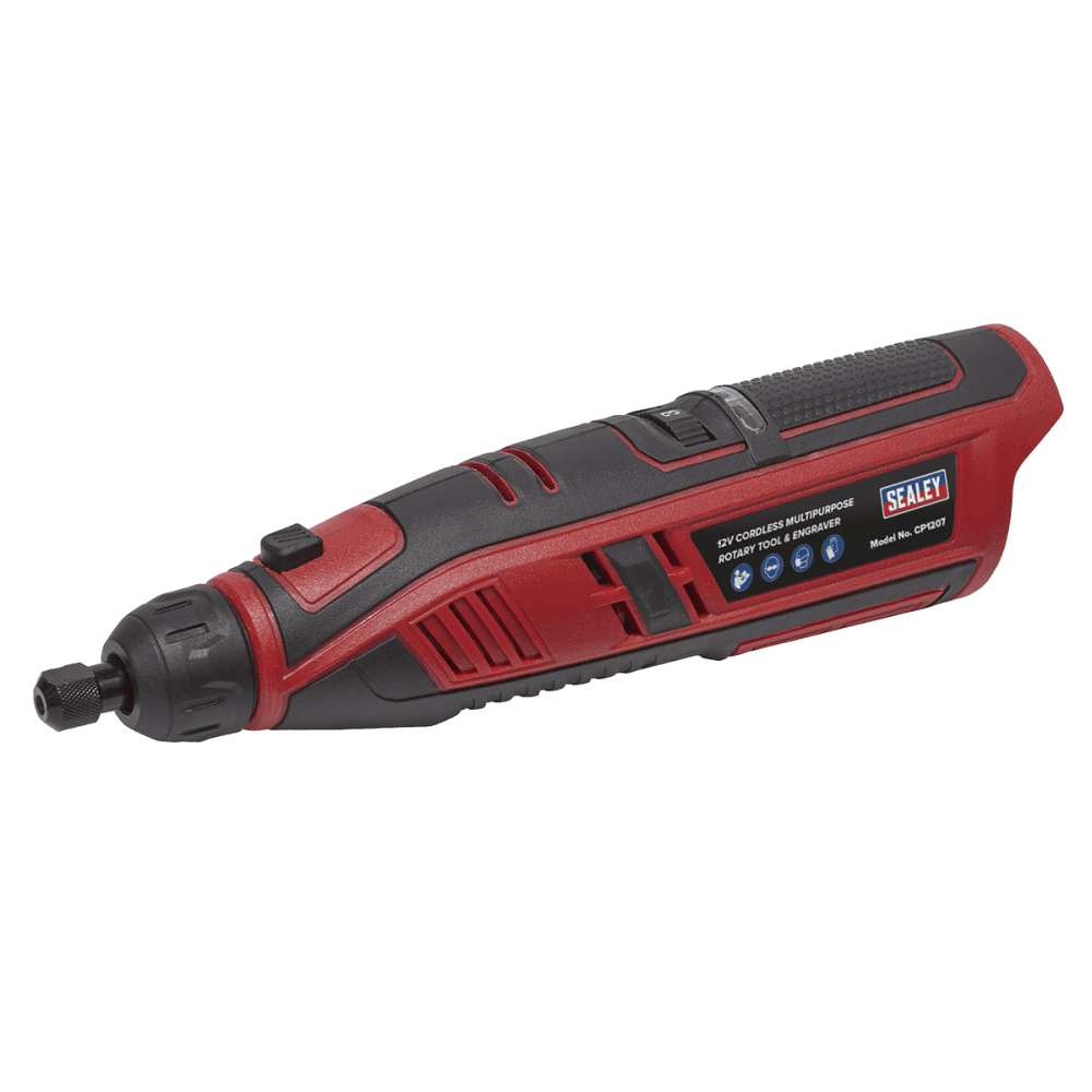 Sealey Cordless Multipurpose Rotary Tool & Engraver Kit 49pc 12V Li-ion - Body Only Model No.-CP1207