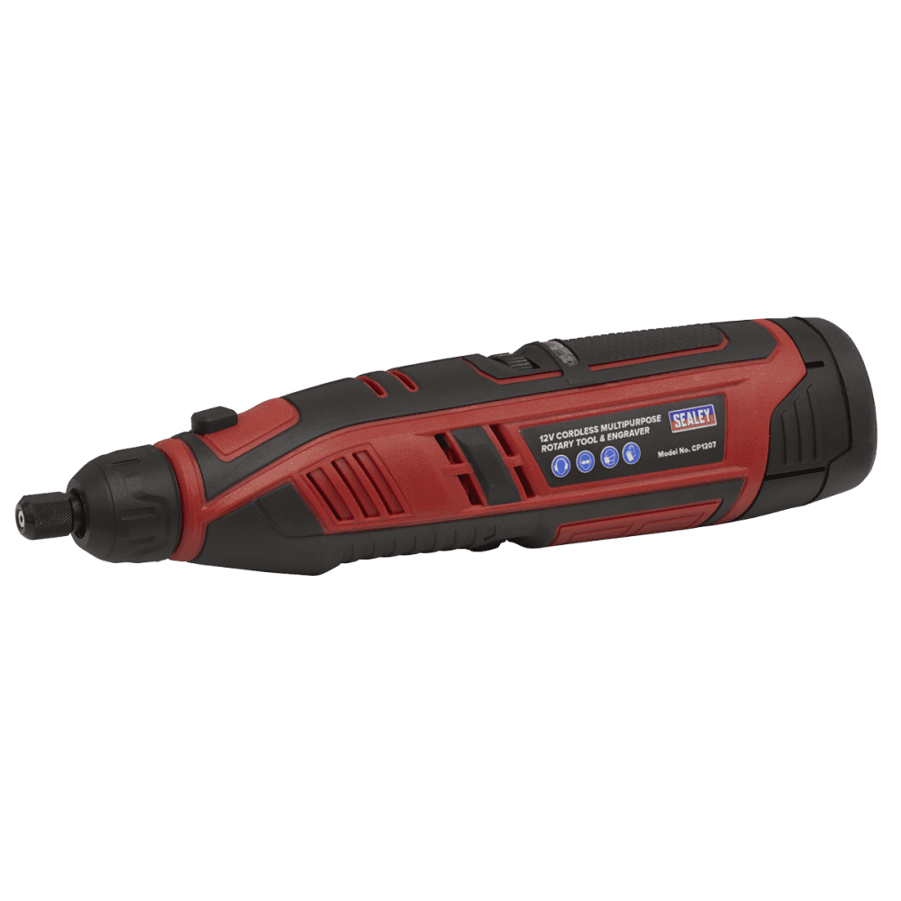 Sealey Cordless Multipurpose Rotary Tool & Engraver Kit 49pc 12V Li-ion - Body Only Model No.-CP1207