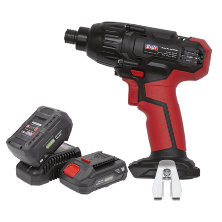 Sealey Impact Driver Kit 1/4" Hex Drive 20V - 2 Batteries Model No.-CP20VIDKIT
