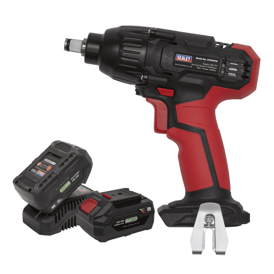 Sealey Impact Wrench 20V 1/2"Sq Drive 230Nm - 2 Batteries Model No.-CP20VIWKIT