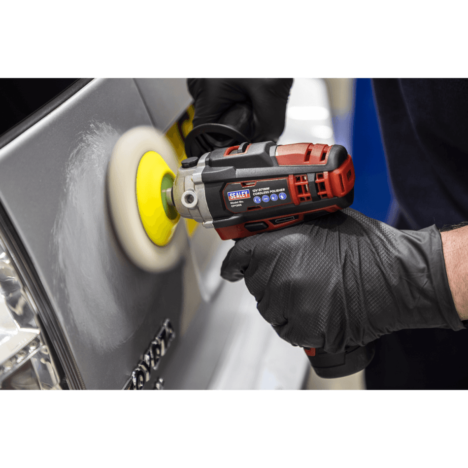 Sealey Cordless Polisher Ã‡?71mm 12V Li-ion - Body Only Model No.-CP1205