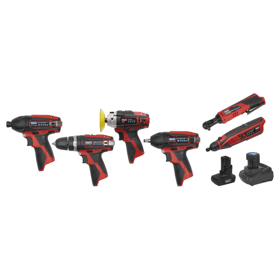 Sealey CP1200 Series 6 x 12V Cordless Power Tool Combo Kit Model No.-CP1200COMBO2